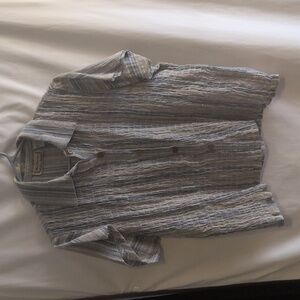 New Direction Casual Blue and Gray Button Down Shirt